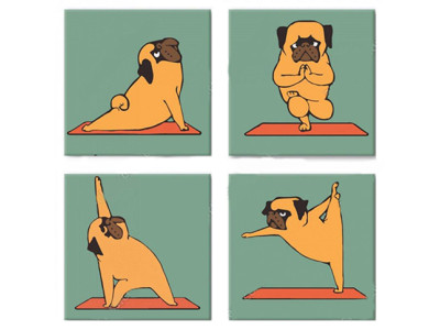 Набір для розпису за номерами Поліптих "Yoga-dog" 4шт 18x18 см KNP012 Набір для розпису за номерами Поліптих "Yoga-dog" 4шт 18x18 см KNP012