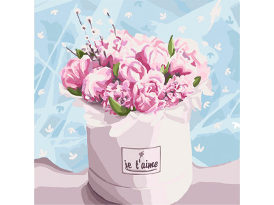 Картина за номерами "Рожевий букет" КНО3084