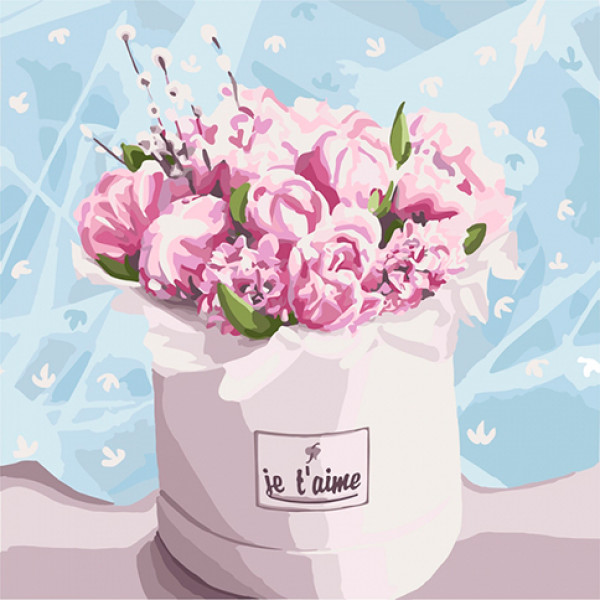 Картина за номерами "Рожевий букет" КНО3084