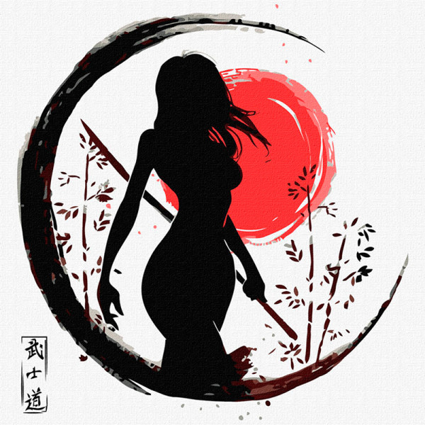 Картина за номерами "Дочка Японії" Ідейка 40х40 см. KHO5056