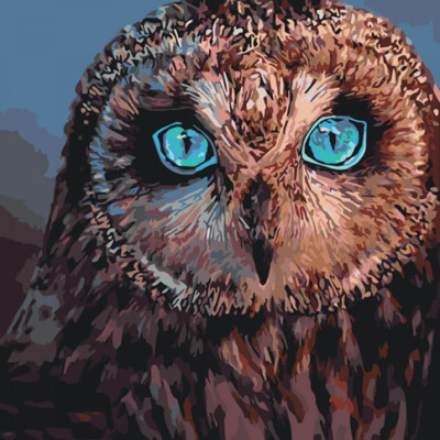 Картина за номерами Таємнича совушка 40*40 КНО4056 Картина за номерами Таємнича совушка 40*40 КНО4056