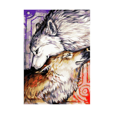 Картина за номерами "Пара вовків" 35х50 см КНО2447