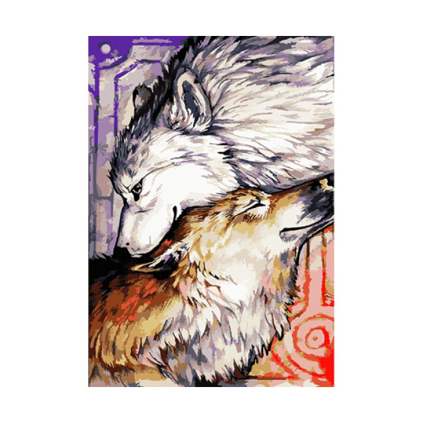 Картина за номерами "Пара вовків" 35х50 см КНО2447 Картина за номерами "Пара вовків" 35х50 см КНО2447