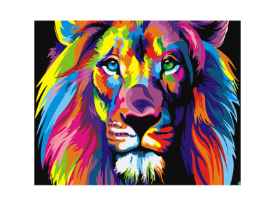 Картина за номерами Райдужний лев 40*50 см PGX8999