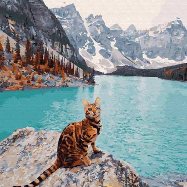 Картина за номерами "Кіт на озері Морейн" GX32308