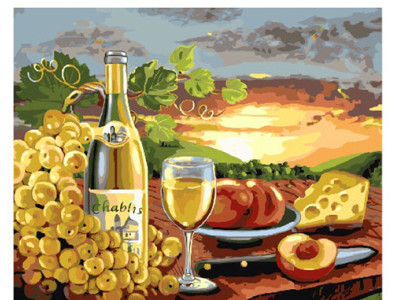 Картина за номерами "Біле вино з фруктами" 40х50 см GX24252