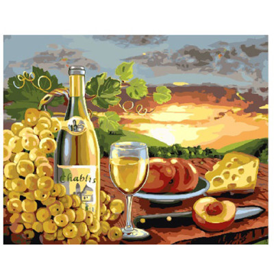 Картина за номерами "Біле вино з фруктами" 40х50 см GX24252