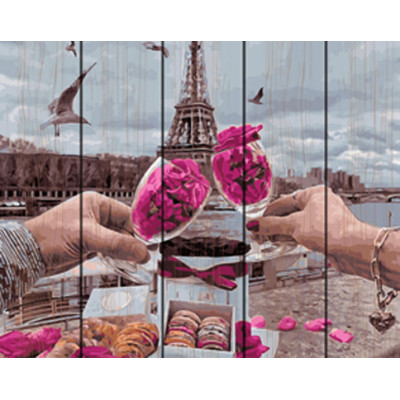 Картина за номерами на дереві. Rainbow Art "Романтика Парижа" GXT31802-RA Картина за номерами на дереві. Rainbow Art "Романтика Парижа" GXT31802-RA