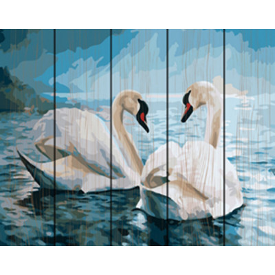 Картина за номерами на дереві. Rainbow Art "Лебедина вірність" GXT7648-RA Картина за номерами на дереві. Rainbow Art "Лебедина вірність" GXT7648-RA