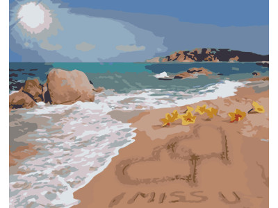 Картина за номерами "На узбережжі з любовю" тм Лавка Чудес 40 x 50 см у ко LC30060