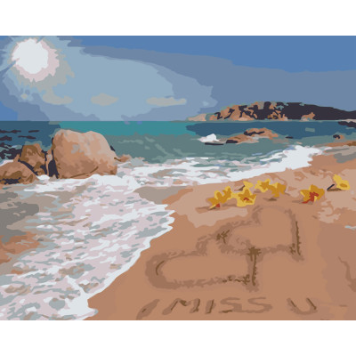 Картина за номерами "На узбережжі з любов'ю" тм Лавка Чудес 40 x 50 см у ко LC30060