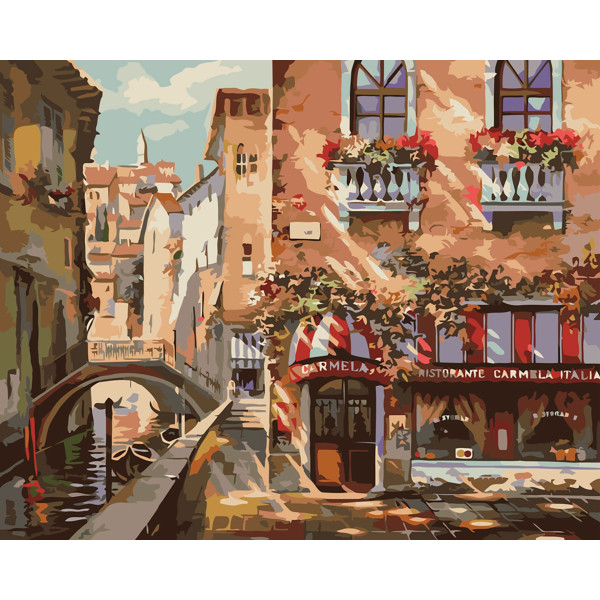 Картина за номерами "Венеціанське кафе" ТМ Лавка Чудес 40 x 50 см LC30079