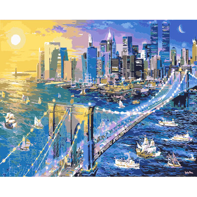 Картина за номерами "Бруклінський міст" тм Лавка Чудес 40 x 50 см у коробці LC30130