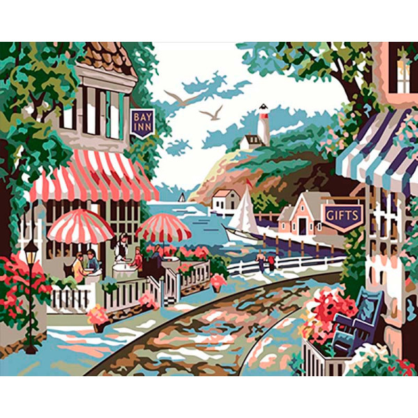 Картина за номерами "Кафе біля моря" LC30001