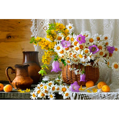 Картина за номерами квіти "Букет в корзинке" LC40075