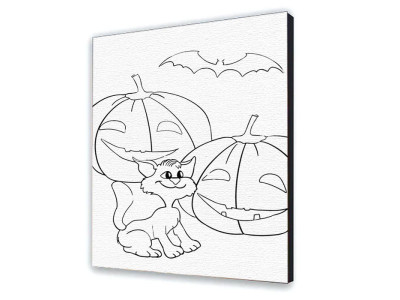 Картина за номерами "Гарбуз та котик" 25х30 см 15508-AC