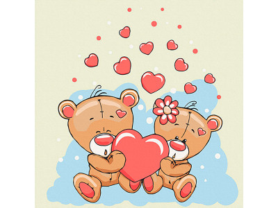 Картина за номерами "Пара ведмедиків" 30*30 см Авторська 15537-AC