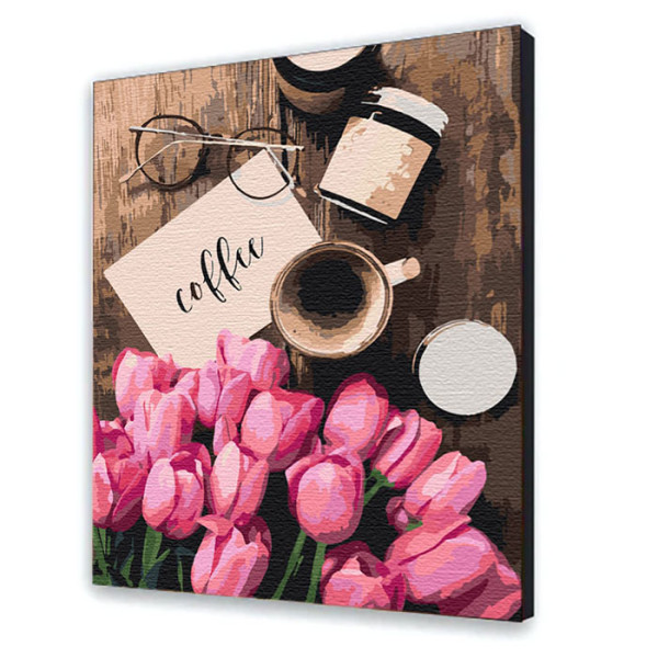 Картина за номерами "Тюльпани до кави" 40*50 см 12119-AC
