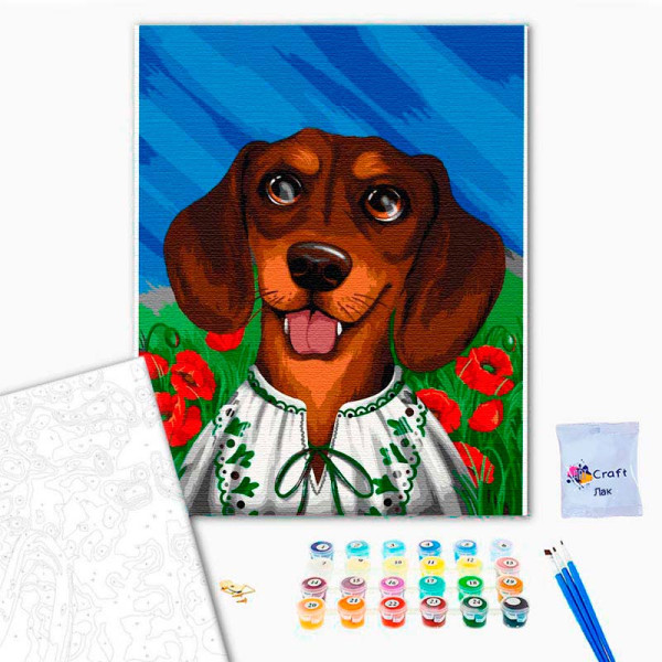 Картина за номерами "Вухастий патріот" 40*50 см без підрамника Авторська 11523-ACNF