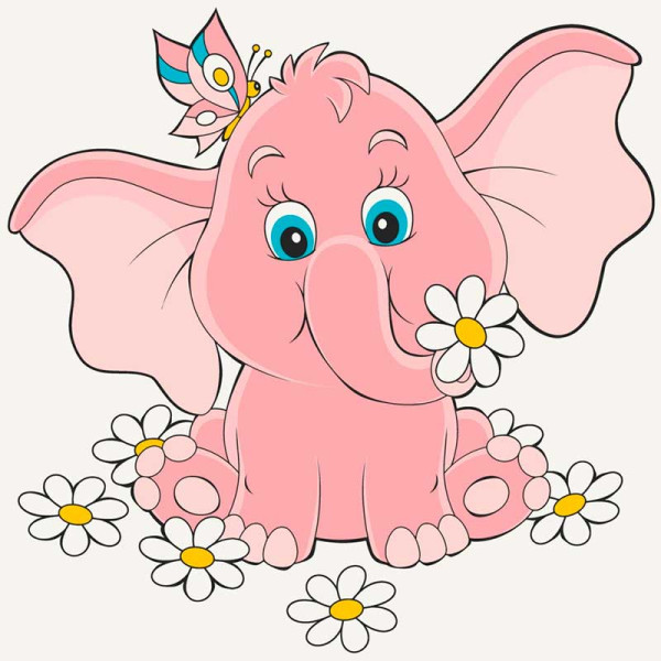 Набір для розпису "Рожеве слоненя" 30*30 см @ 15035-AC