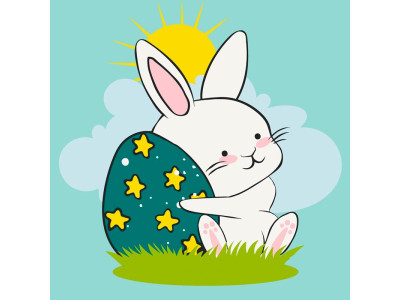 Картина за номерами "Великодній кролик" 30*30 см 15059-AC