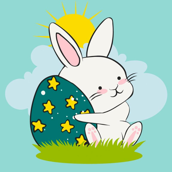 Картина за номерами "Великодній кролик" 30*30 см 15059-AC