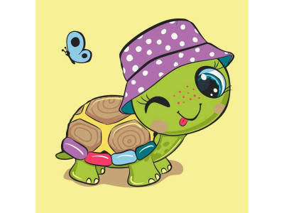 Авторська картина за номерами "Черепашка" 30*30 см 15090-AC