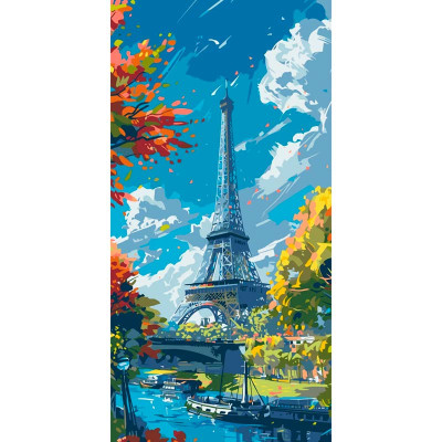 Картина за номерами "Eiffel Tower" 40*80 см 11571-AC