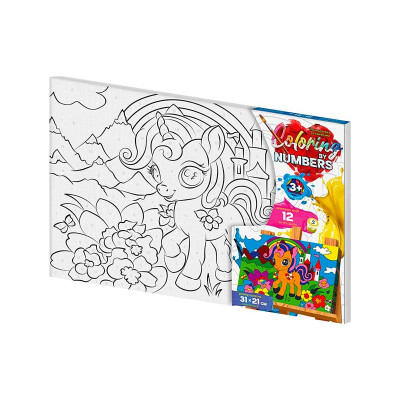 Картина за номерами "Coloring by numbers" Danko Toys Єдиноріжка 31см*21см CBN-02-01