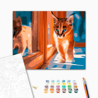 Картина за номерами Домашної рись Strateg 40х50 см DY185