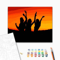 Картина за номерами Зустріч подружок Strateg 40х50 см DY079