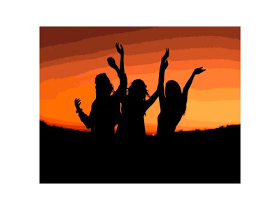 Картина за номерами Зустріч подружок Strateg 40х50 см DY079