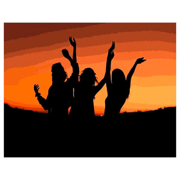 Картина за номерами Зустріч подружок Strateg 40х50 см DY079