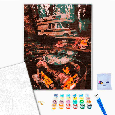 Картина по номерах Відпочинок на природі Strateg 40х50 см DY235 Картина по номерах Відпочинок на природі Strateg 40х50 см DY235