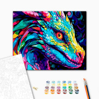 Картина за номерами Яскравий образ дракона Strateg на чорному фоні 30х40 см FH-11