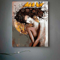 Картина за номерами Дівчина з птахами Strateg 40х50 см GS1434