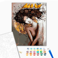 Картина за номерами Дівчина з птахами Strateg 40х50 см GS1434