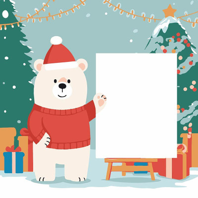 Картина за номерами Stateg Ведмедик з листівкою 20х20 см HH8015-