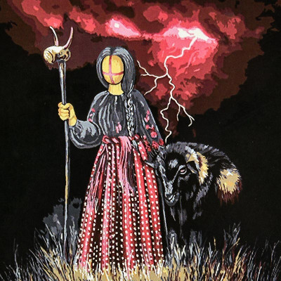 Картина за номерами Stateg Блискавична на чорному фоні 40х40 см AV4040-85