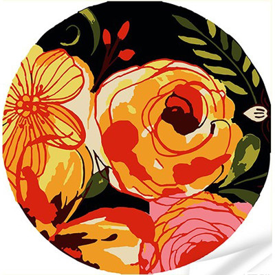 Набір для творчості вініл за номерами Рожево-жовті квіти Strateg 30х30 см GP-11