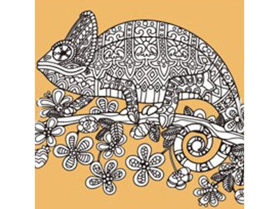 Набір для розпису-антистрес Strateg Хамелеон на гіллі 30х30 см JCEE37104