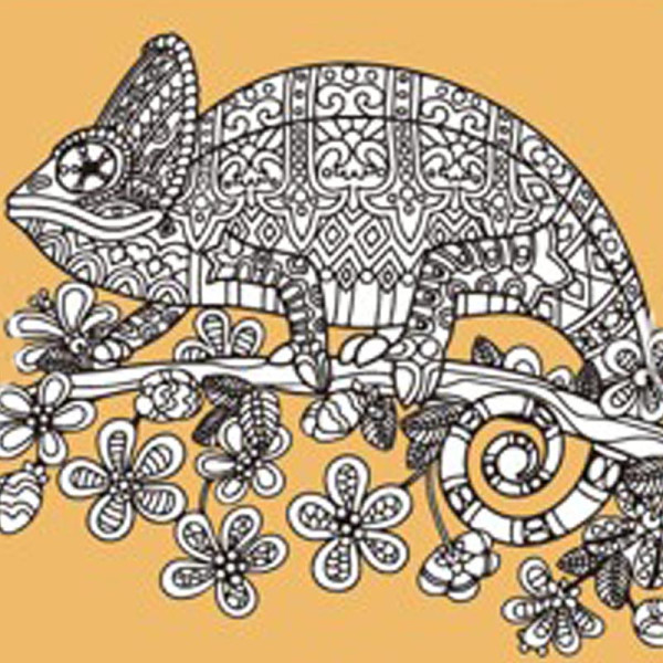 Набір для розпису-антистрес Strateg Хамелеон на гіллі 30х30 см JCEE37104