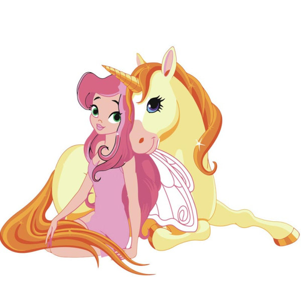 Картина за номерами Stateg Дівчинка з єдинорогом 30х30 см ES104