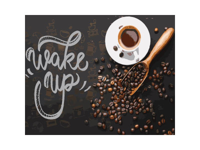 Картина за номерами Stateg Wake up на чорному фоні 40х50 см AH1171-19