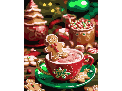 Картина за номерами Stateg Какао з пряником 40х50 см VG004