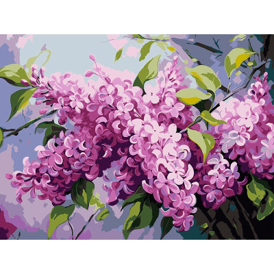 Картина за номерами Strateg Бузкове цвітіння 30Х40 см SS-1272