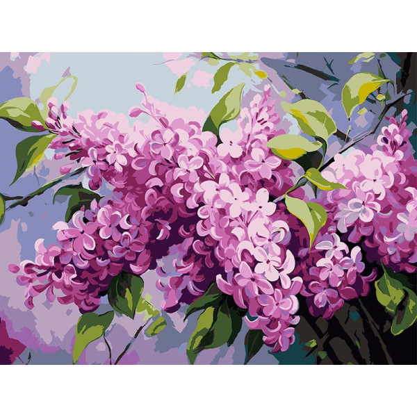 Картина за номерами Strateg Бузкове цвітіння 30Х40 см SS-1272