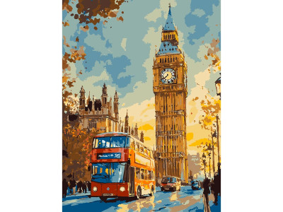 Картина за номерами Strateg Лондонський вечір 30Х40 см SS-1285