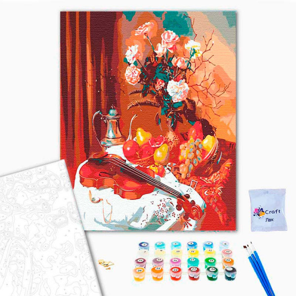 Картина за номерами "Скрипка та ваза кольорів" LC40121