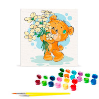 Картина за номерами "Ведмежа з квітами" 30х30 см 15529-AC